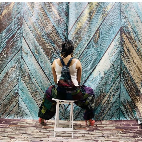 Handmade Baggy Patchwork Overall Maxi Jumpsuit - Picture 6 of 6